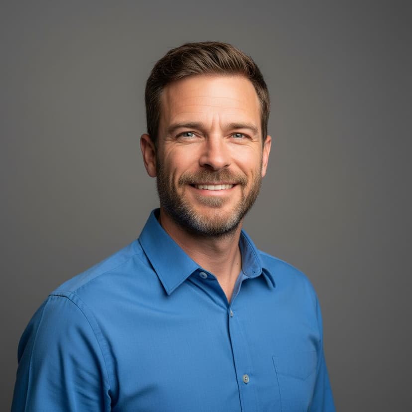 Professional contractor headshot of a man in a smart shirt