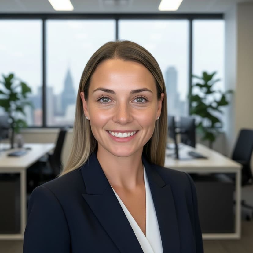 Professional loan officer headshot of a woman in a blazer