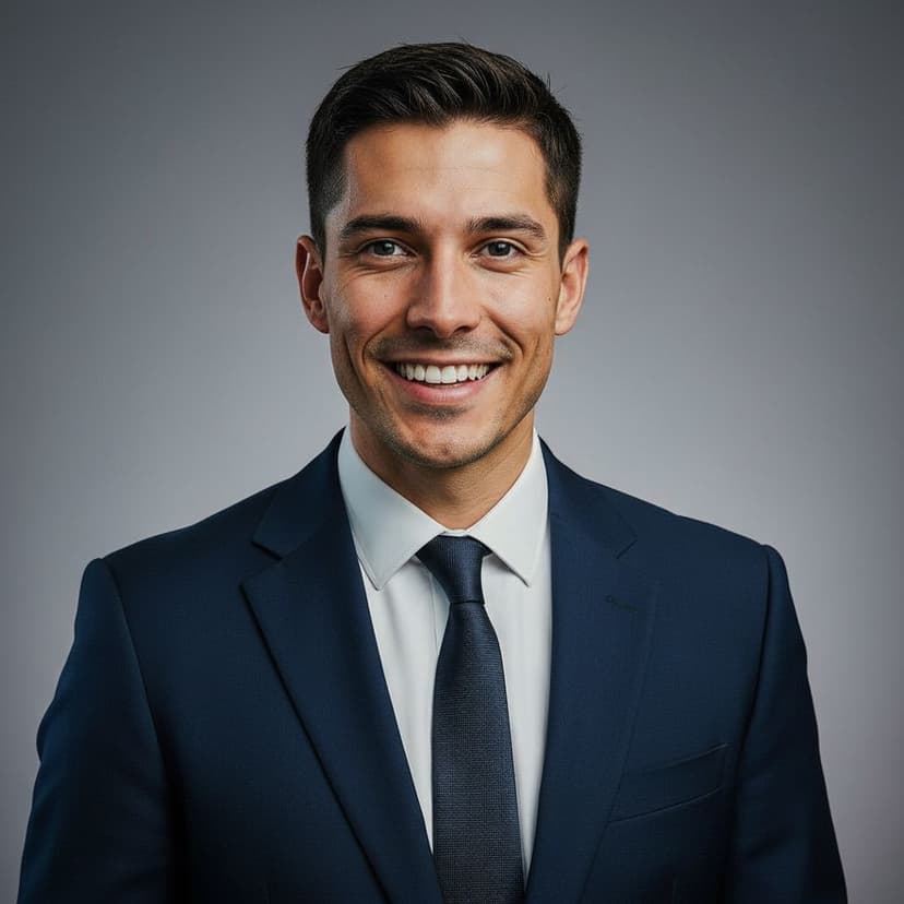 Professional account executive headshot of a man in a suit