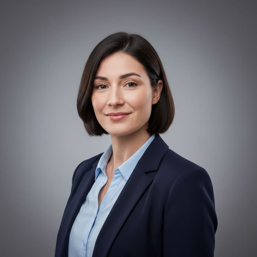 Professional architect headshot of a woman in a blazer