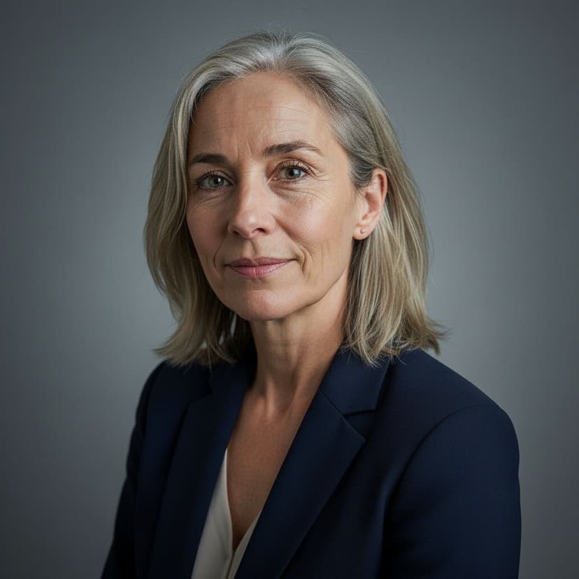 Professional author headshot of a woman in a blazer