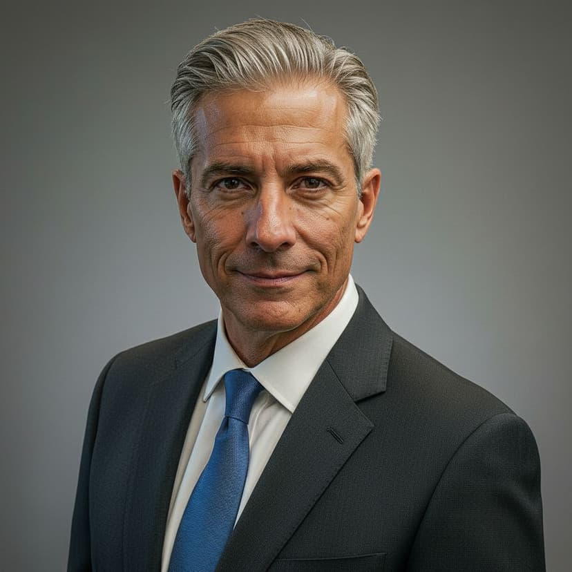 Professional executive headshot of a man in a dark suit