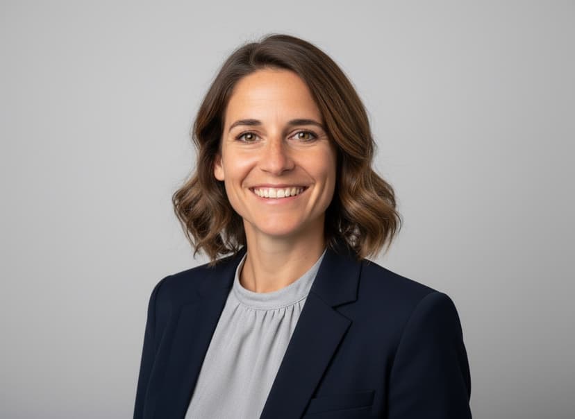 Professional LinkedIn headshot of a woman in a blazer