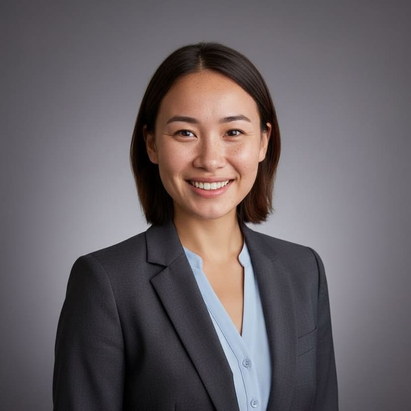 Professional product manager headshot of a woman in a blazer