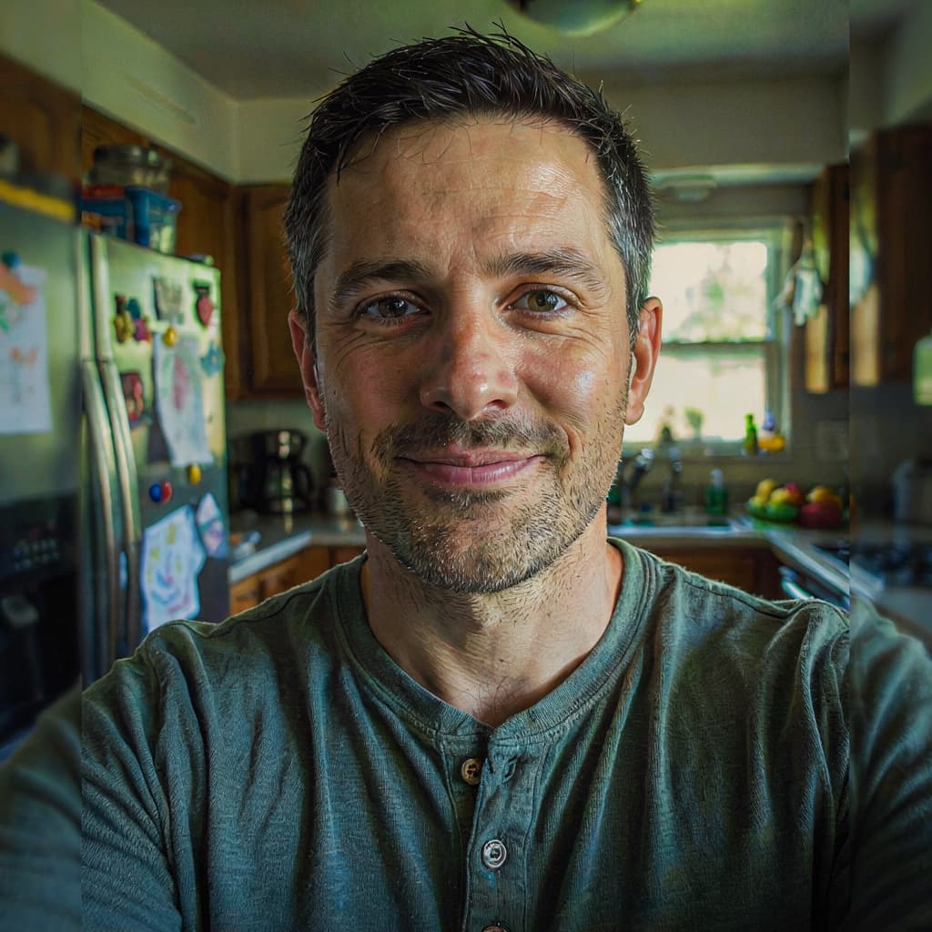 Casual selfie of a man before business headshot generation