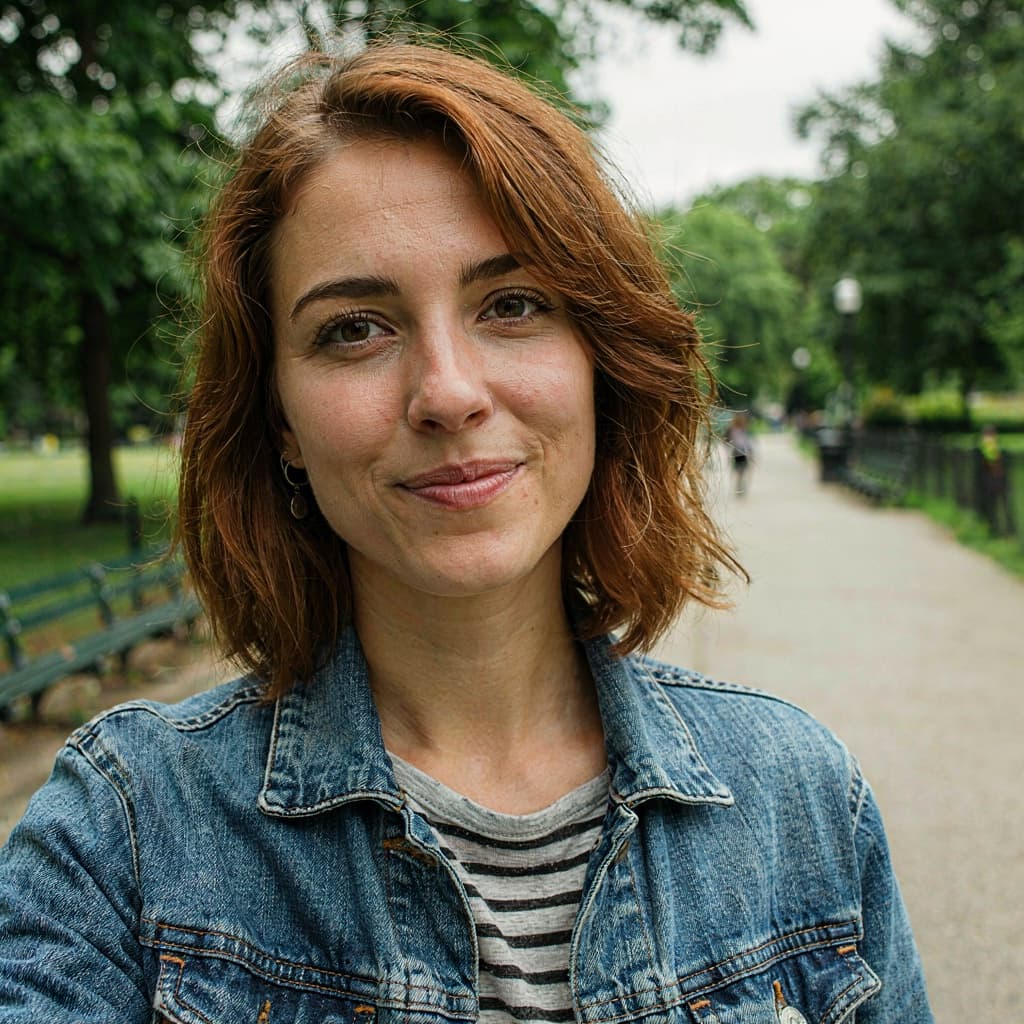Casual selfie of a woman before business headshot generation