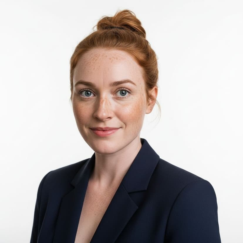 Professional project manager headshot of a woman in a blazer
