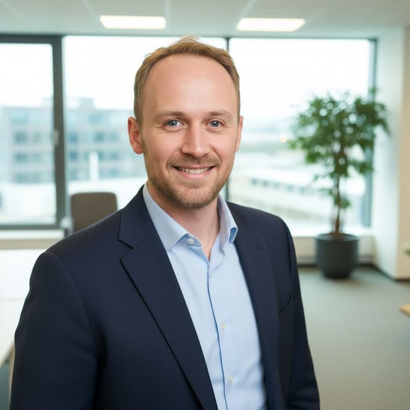 Professional recruiter headshot of a man in a blazer