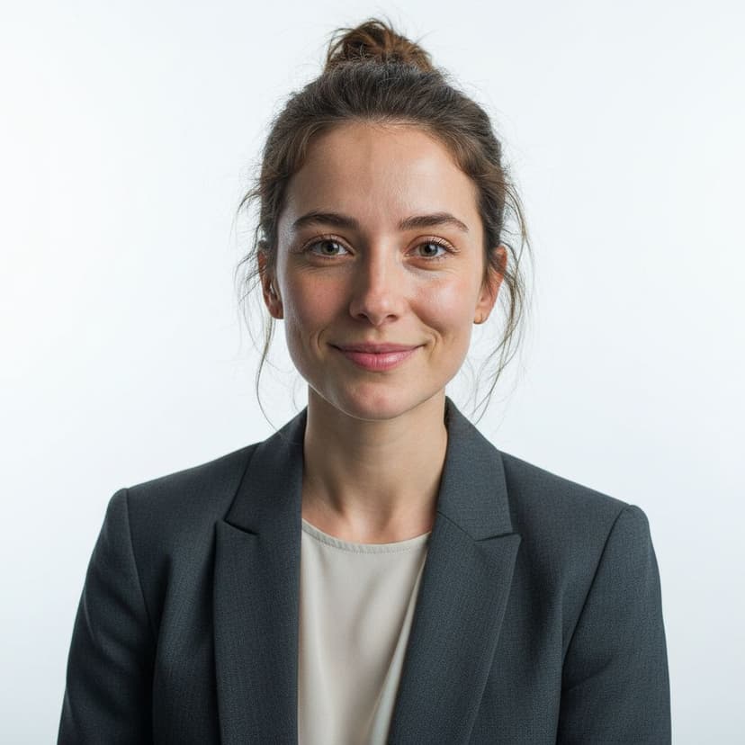Professional Zoom profile picture of a woman in a blazer